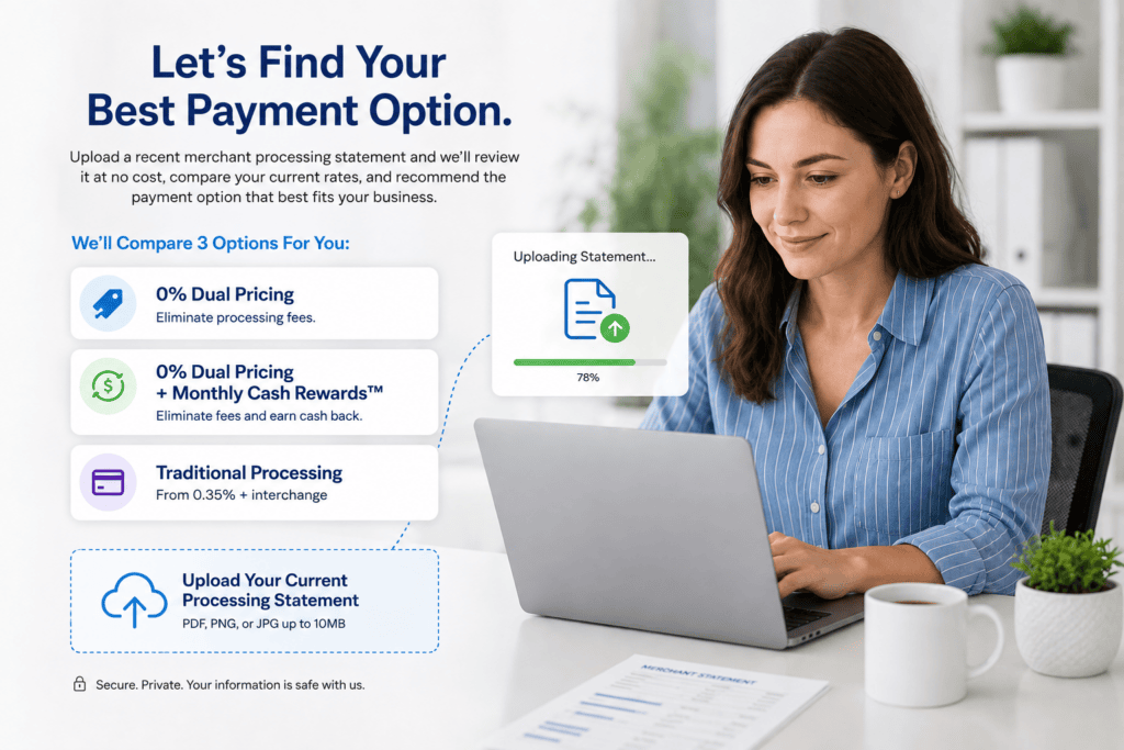 Image of a Person at Laptop Finding Her Best Software Integrated Payment Option We Offer